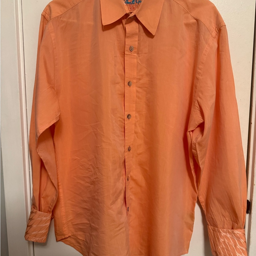 Robert Graham Vibrant Orange Casual Button Down‎ Shirt
